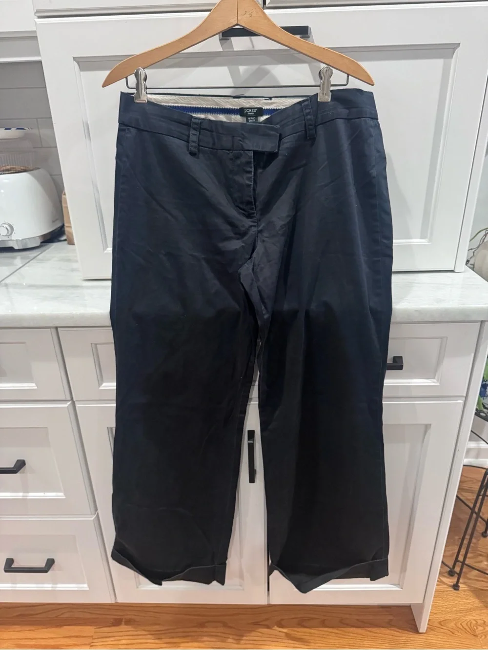J. Crew Navy Boot-Cut Trousers